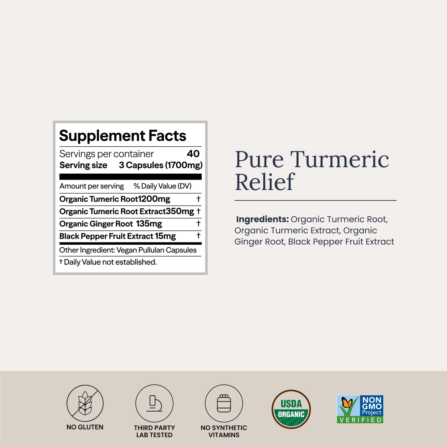 Pure Turmeric Relief Capsule Jar
