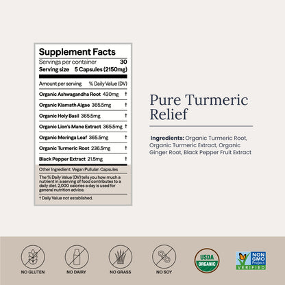 Pure Turmeric Relief Capsule Jar