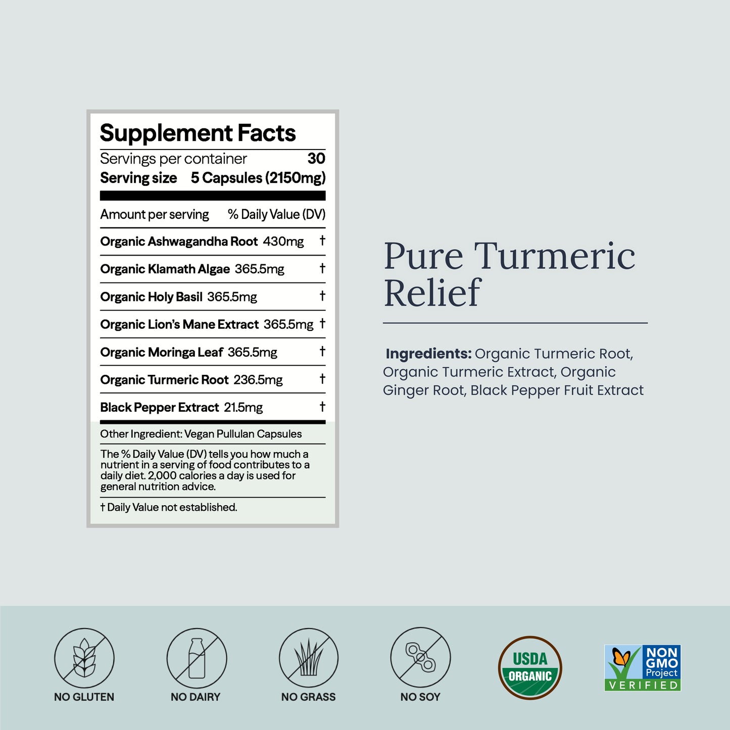 Pure Turmeric Relief Capsule Jar