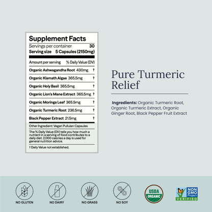 Pure Turmeric Relief Capsule Jar